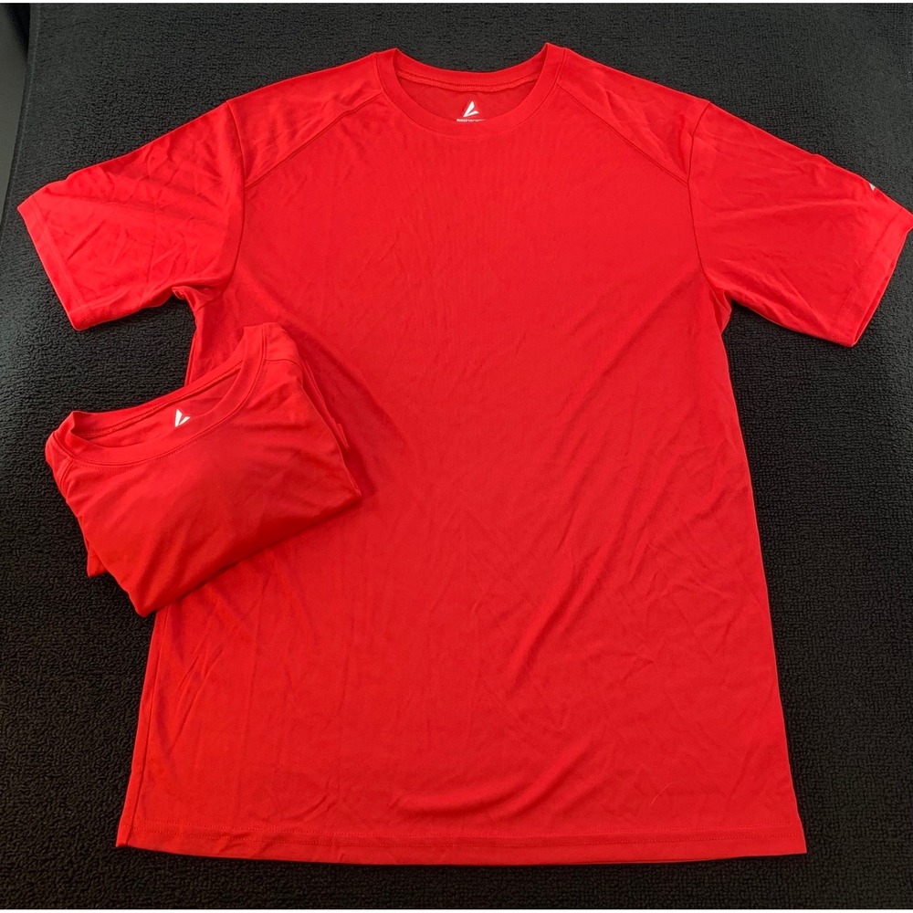 Lot of 2 BSN SPORTS‎ Performance Apparel Red Short Sleeve T Shirt Mens Medium